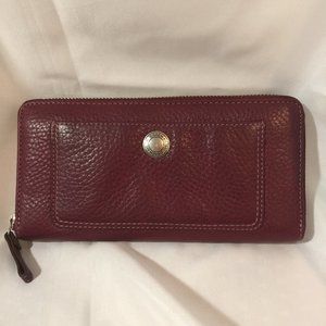 Coach Wine Classic pebble leather wallet